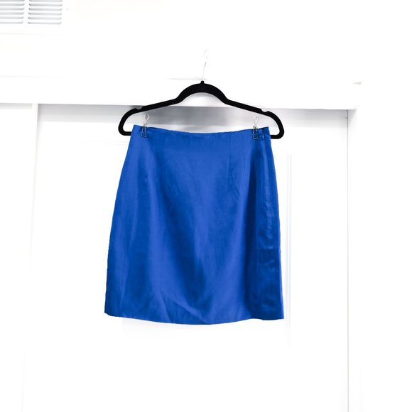 Anthropologie X Mare Mare Blue Satin Blazer and Mini Skirt Set in Small NWT - Picture 8 of 15